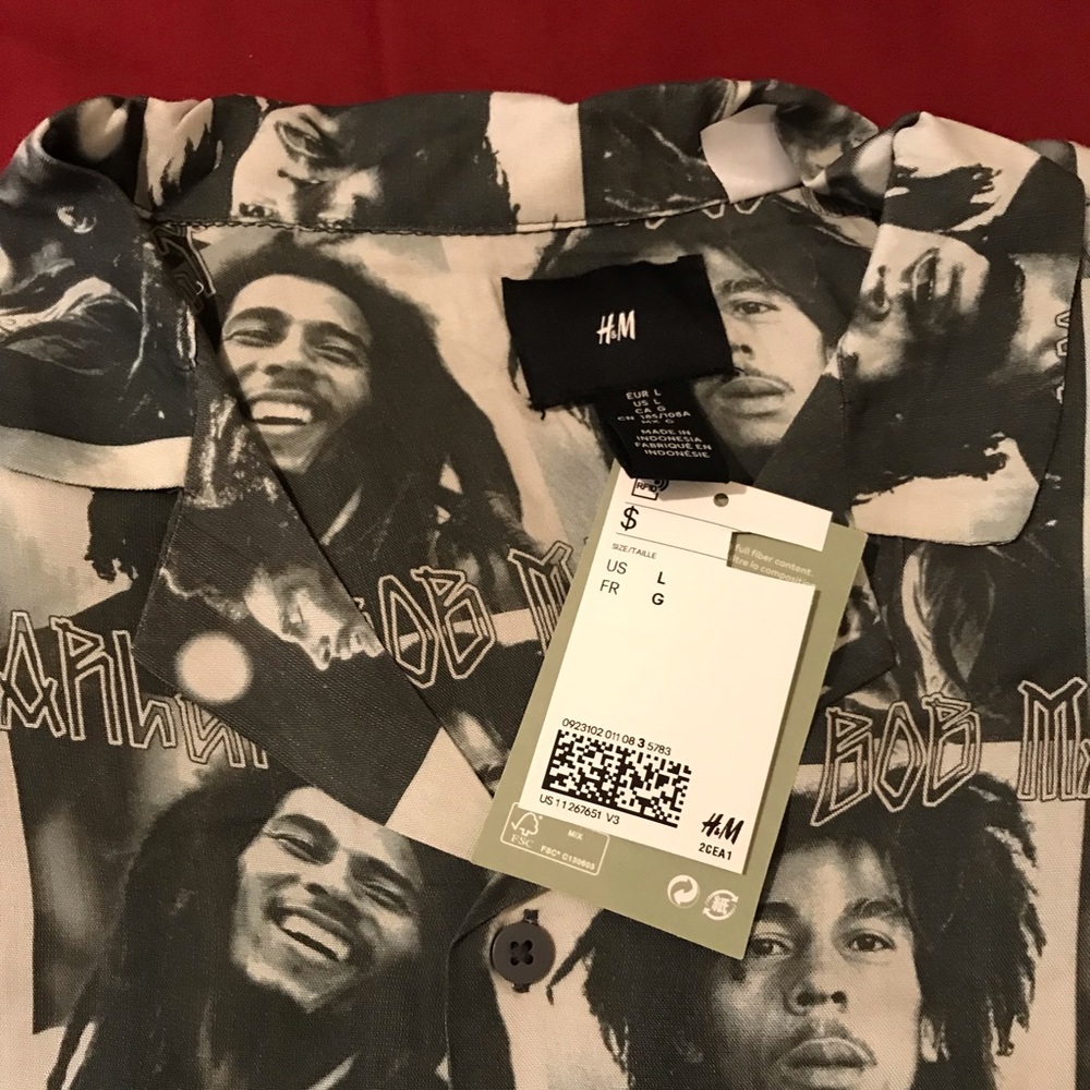 BOB MARLEY Button Down short sleeve shirt NWT NEW - Picture 8 of 11